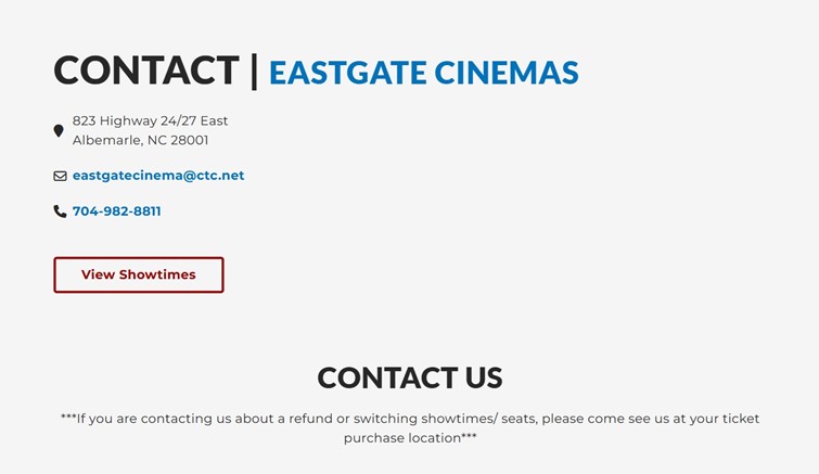 Eastgate Cinemas Location
